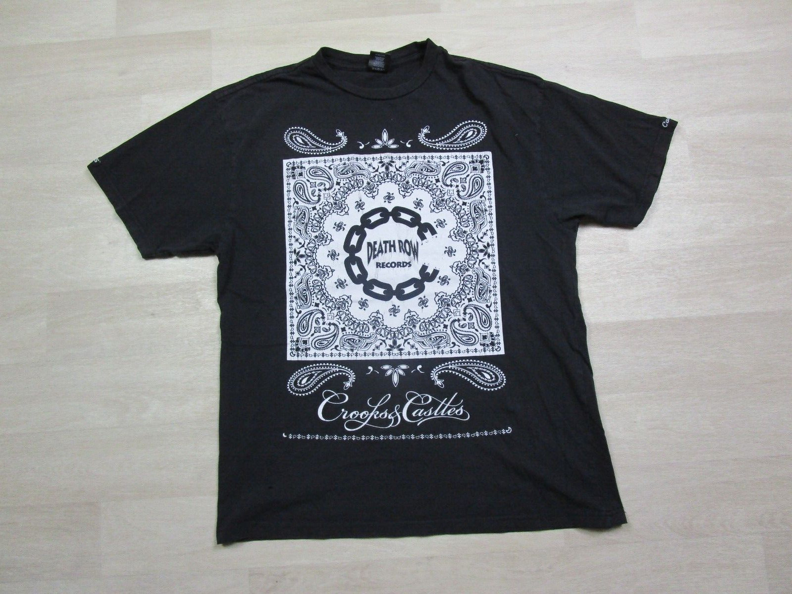 FILA Maglietta Death Row Records (L) Rap Tee Crooks & Castles Bandanna stampa grafica anni 90