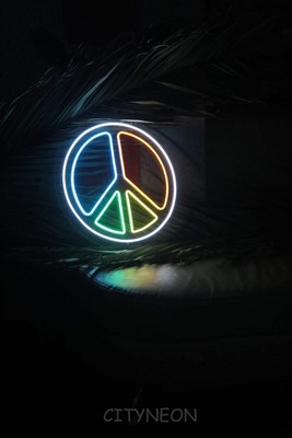 Hippie sign - custom neon sign, neon art, custom neon light, led neon sign, hipp