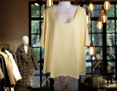 Susan Graver Women's Top Liquid Knit Yellow Essentials Career Travel Size 2X 