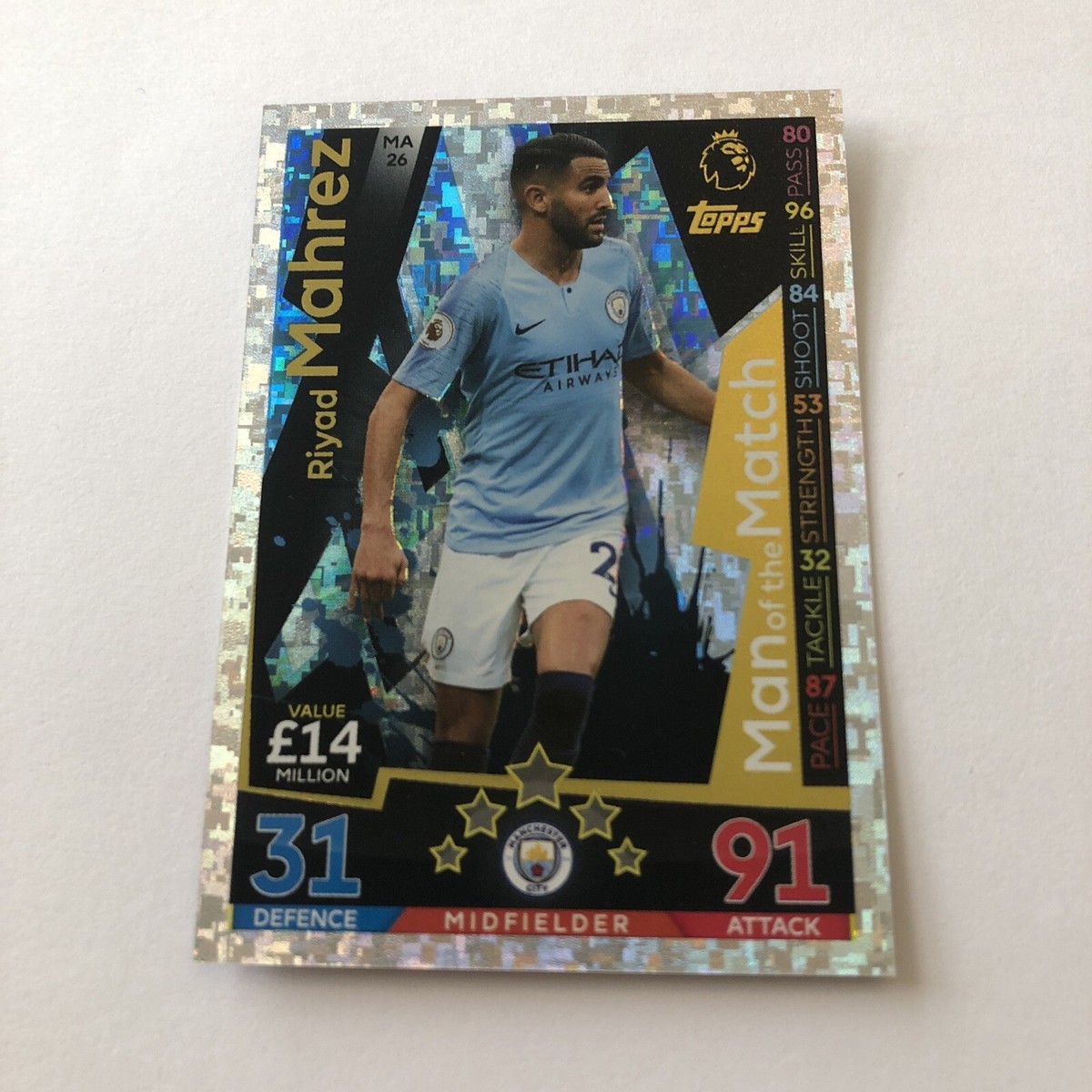 Match Attax 18/19 EXTRA Manchester City Riyad Mahrez (Man of the