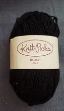Knit Picks Risata Black  42% Cotton  50 Grams  196 Yards Yarn