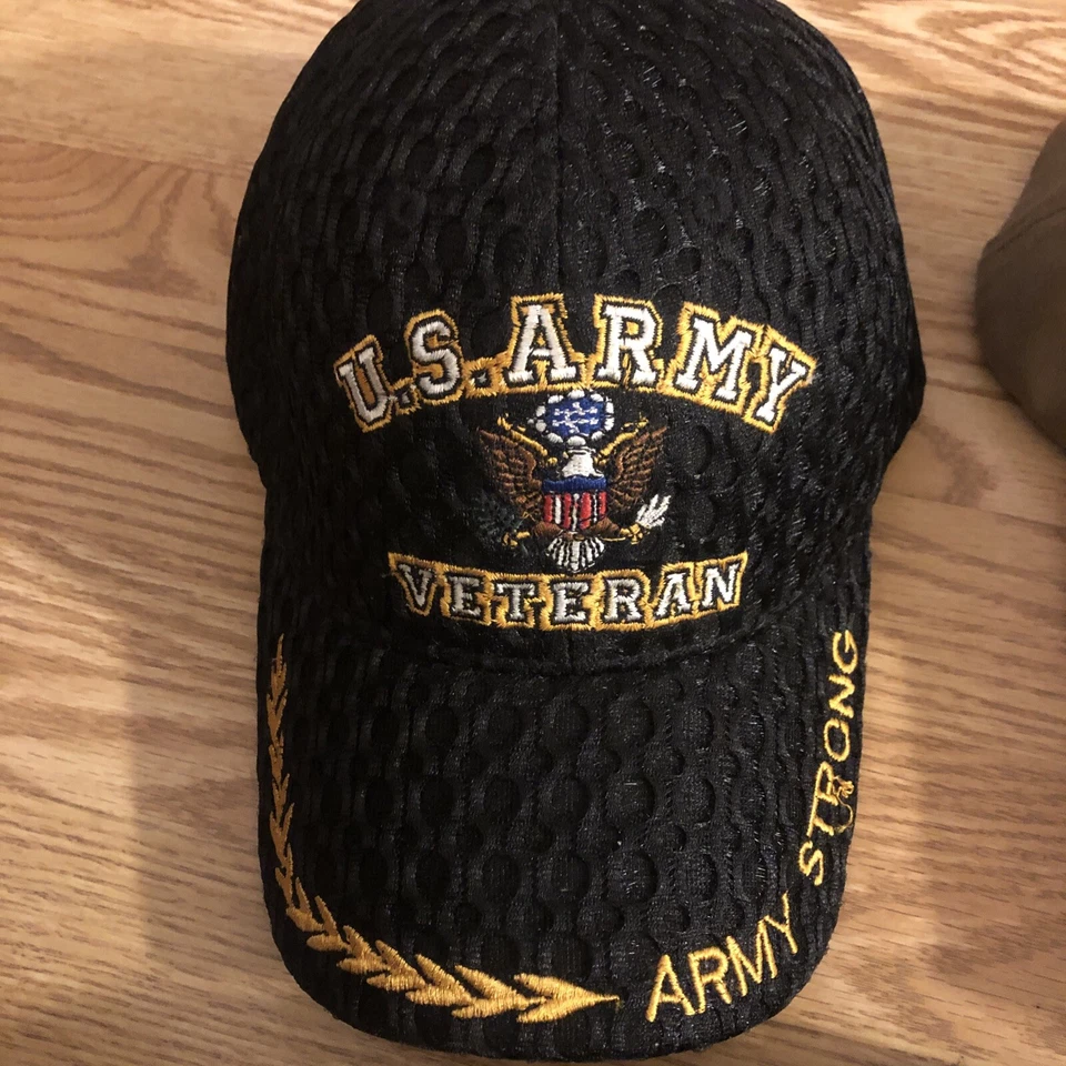 Lote de 5 bonés de beisebol militares ARMY STRONG chapéu veterano do Exército dos EUA 1 brasão de águia - Imagem 3 de 4