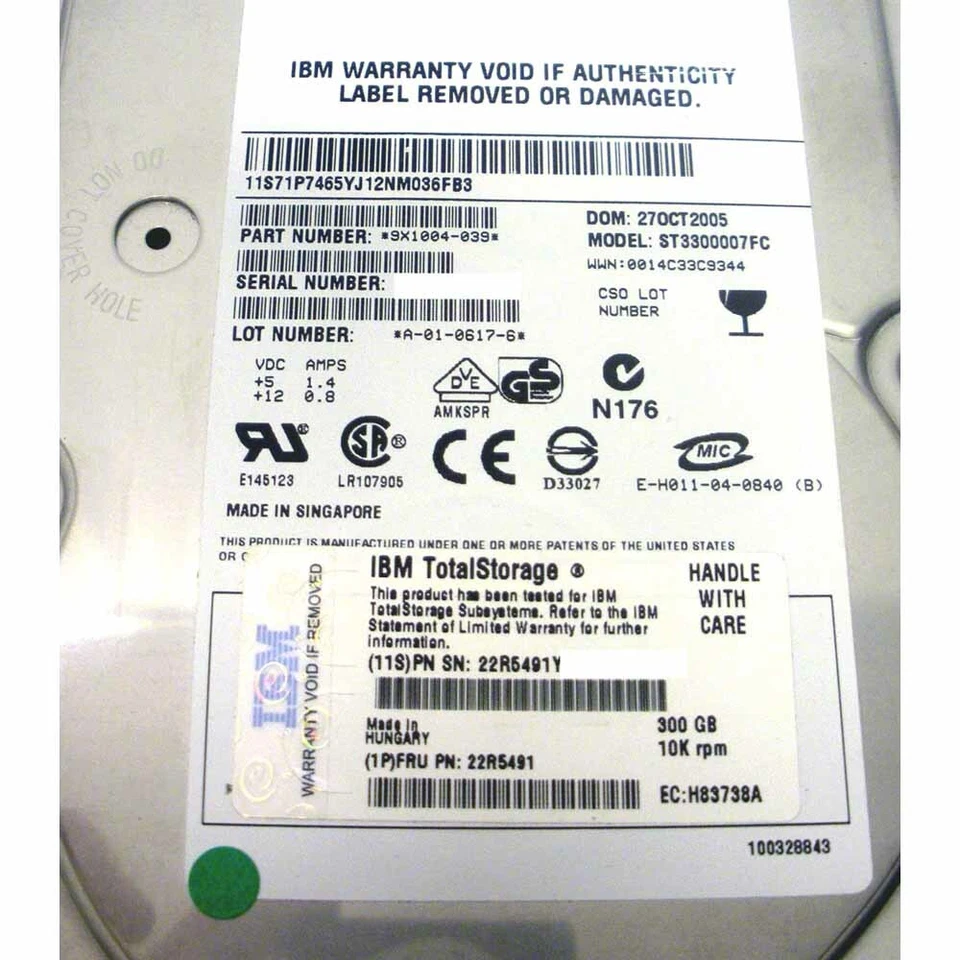 IBM 22R5491 Hard Drive 300GB 10K FC 3.5in - Image 2 of 3