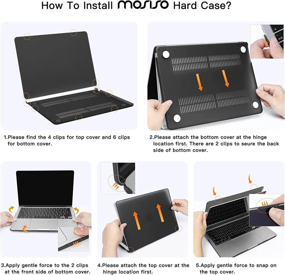 Case for MacBook Pro/Air with Keyboard Cover+Screen Protector+2xType C USB Adapt - Image 4 of 4
