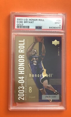 2003 U. D. HONOR ROLL KOBE BRYANT GOLD # 35 PSA 9 MINT RARE
