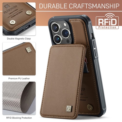 For Apple 16 /15/14/13 Pro Max Shockproof Magnetic Wallet Card Slot Leather Case - Picture 30 of 46