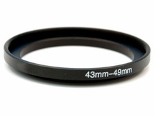 43-49mm Metal Step Up Ring Lens Adapter 43 male to 49mm Filter Thread - UK STOCK