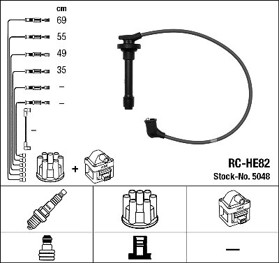 NGK 5048 Zündleitungssatz für HONDA
