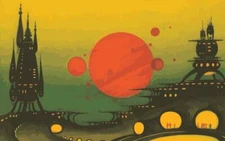 Soviet Moon Base Mid Century Retro Sci-Fi Space Art Print Atomic Age vintage