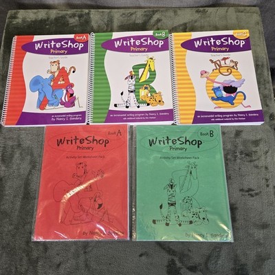 WriteShop Primary Book A,B,C Teacher's Guides And 2 Worksheet Packs