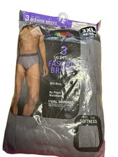 Fruit of the Loom 3XL 48-50 3 Pack Tag Free Fashion Briefs Mid Rise gray