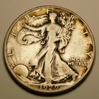 1929 D Walking Liberty Half Dollar 90% Silver F-VF  "As Pictured - Not Cleaned"