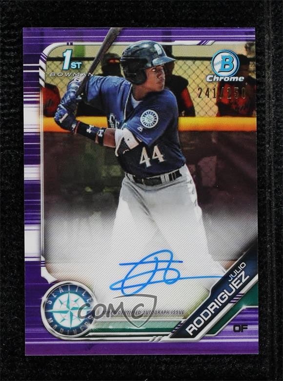 2019 Bowman Chrome Prospect Purple Refractor /250 Julio Rodriguez #CPA-JRO Auto