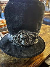 Rubie's Black Top Hat Skull Emblem Polyester Gothic Halloween Costume One Size