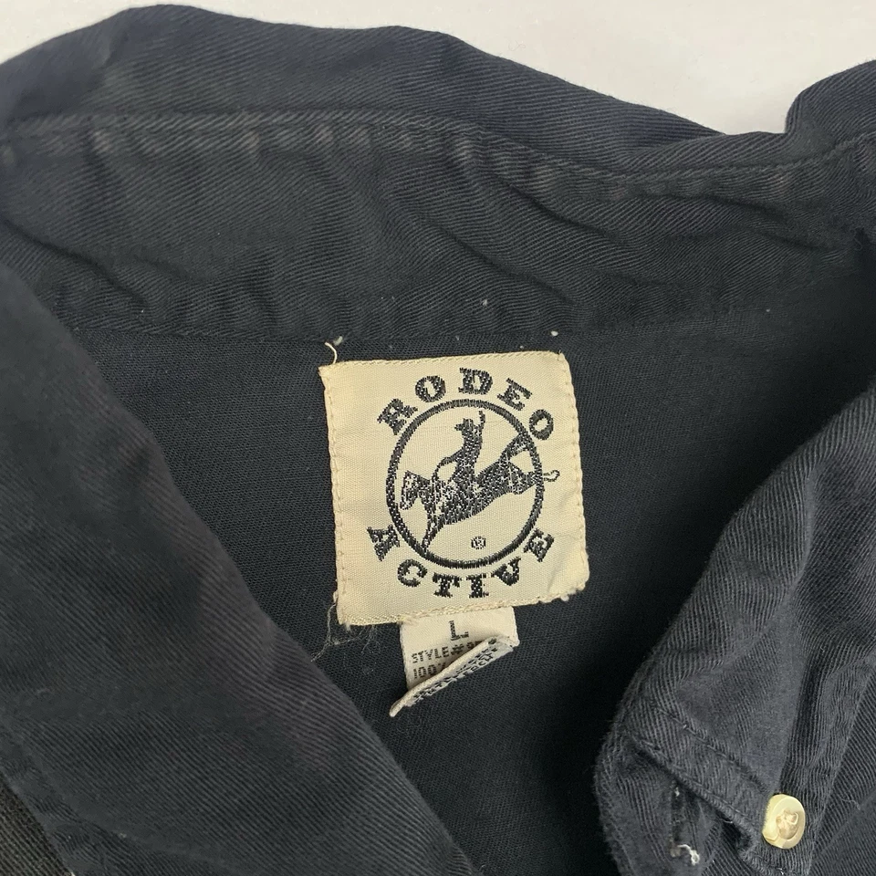 VTG 90s Rodeo Active Western Shirt L Cowboy Southwestern Aztec *Flaw* - Image 3 of 4