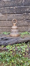 Large Antique Brass Monastery Style Bell Solid Heavy 7 Inch Tall