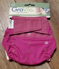 NEW GroVia Hybrid Shell Waterproof Diaper Cover  One-Size AI2 Shell Lotus