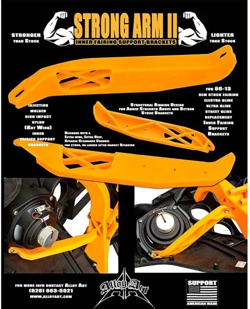 Крепкие кронштейны для поддержки обтекателя рычагов Alloy Art 1996 - 2013 Harley Davidson SAB-2 - Изображение 4 из 4