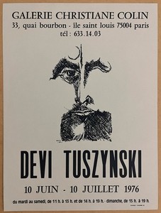 Devi TUSZYNSKI — Affiche originale d'exposition en lithographie, Galerie Christiane Colin, Paris — vue 1 sur 5