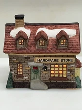 Liberty Bell Christmas “ Hardware Store” Ceramic Illuminated House 1995 With Box