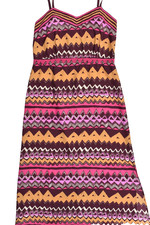LOFT Ann Taylor Women Size Medium Pink Orange Geometric Aztec Print Sleeveless