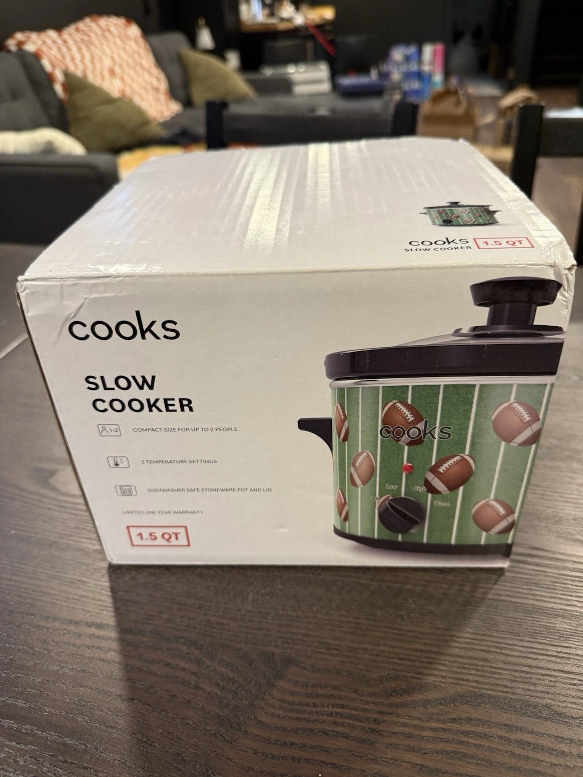Cooks Football Slow Cooker Small Crockpot