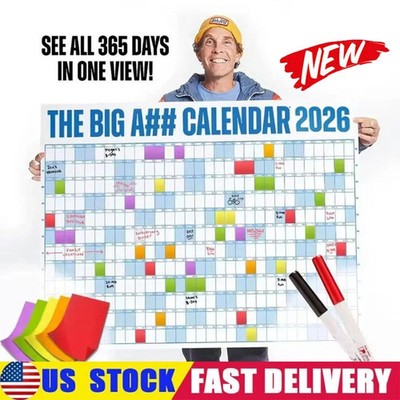 The Big A## Calendar Full-Year Wall Calendar 2026 Dry-Erase only calender