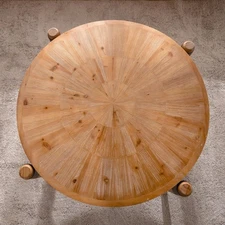 Solid Wood Round Table Modern Coffee Table Farmhouse Rustic Design Auxiliary