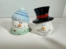 Kathryn Beich Snow Couple Salt & Pepper Shakers - Christmas Holiday Winter
