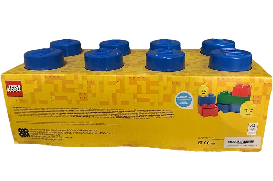 LEGO 8 Stud Stackable Storage Brick, 19.7" x 9.8" x 7.1" (Blue) - Image 2 of 4