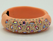 VINTAGE WEISS Lucite Clamper Bracelet Peach/P...