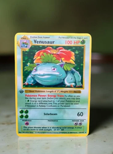 Venusaur 1st edition Gold Metal Pokemon Card Collectible