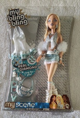 Vtg 2005 Mattel My Bling Scene Blonde Barbie Mint in Box NRFB Diamond Ring J1038