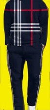 Men Dark Long-Sleeve Crew Neck Sweatshirt  Jogger Pants Set