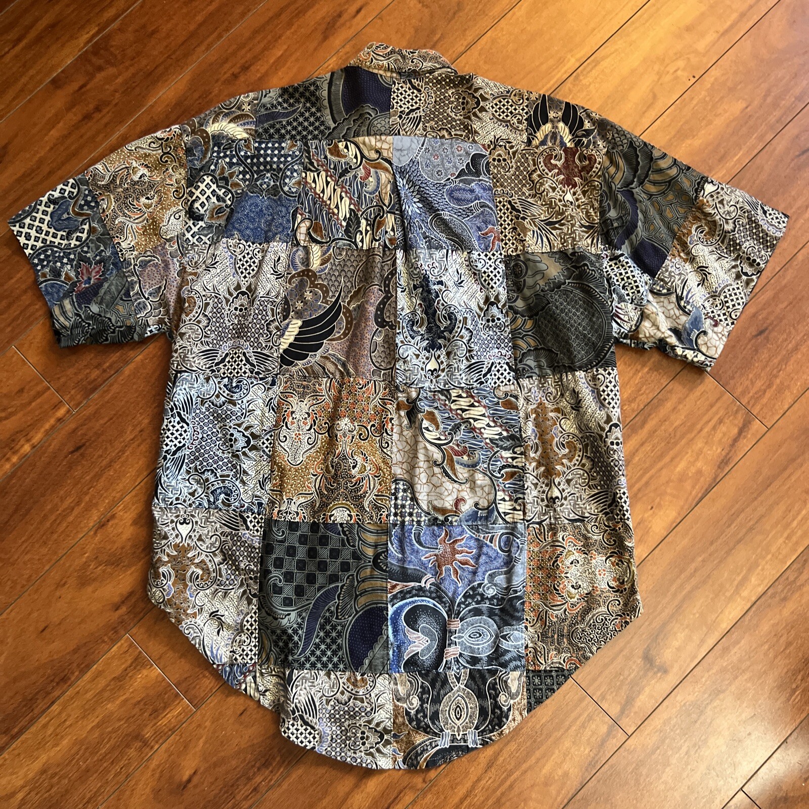 VTG Java Lava Patchwork Retro Paisley Floral Shir… - image 8