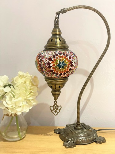 1500+ SOLD FREE LED BULB Turkish Moroccan Colourful Glass Light Desk Table Lamp - Picture 60 of 166