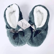 Ladies Ballerina Style Slippers x 2 Pairs With Cosy Fleece Lining Free P & P