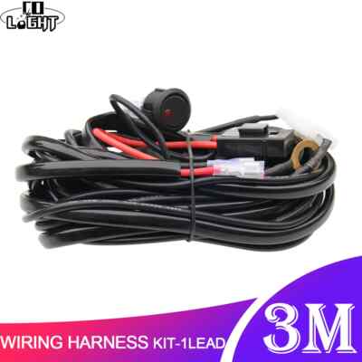 Car LED Light Bar Wire 3M 12V 24V 40A Wiring Harness Relay Loom Cable Fuse