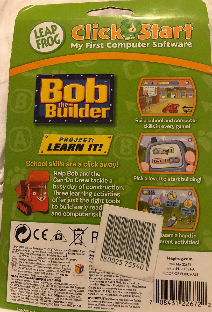 leapfrog Click Start My First Computer Game Bob The Builder