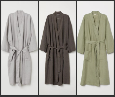 mens linen dressing gown