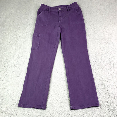 Chicos Pants Womens Size 0 ( US Size 4 ) Straight Leg Ankle Cargo Purple Stretch