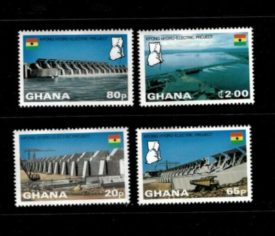 #ad Ghana 1982 Hydro Electric Project Set of 4 Stamps Scott #799 802 MNH $4.25