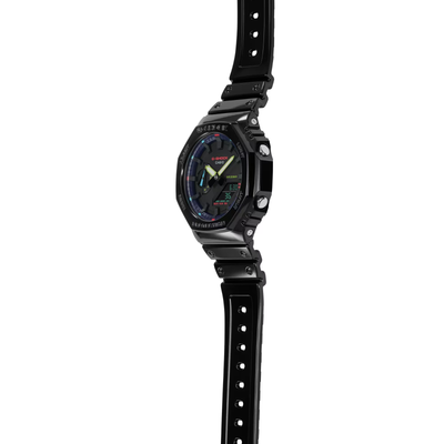 Casio G-Shock Carbon Core Guard Rainbow / Glossy Black Watch GA 
