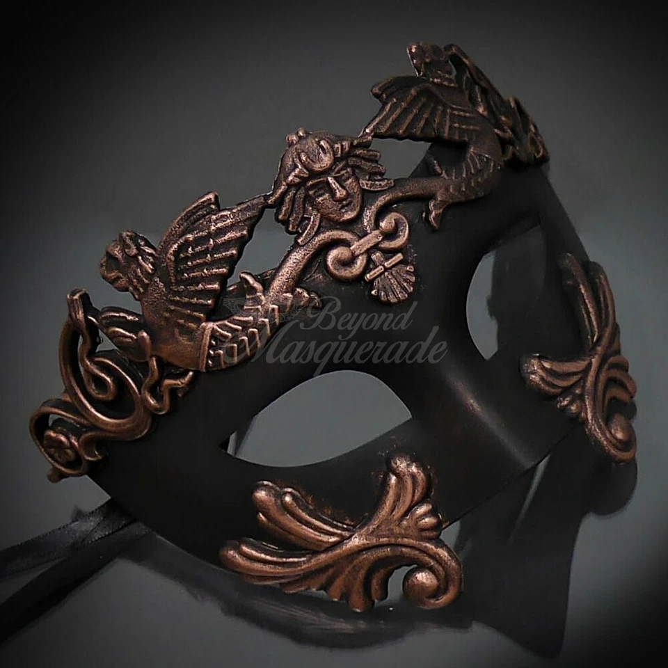 Couple's Filigree Metal Masks | Masquerade Masks Rose Gold - Image 4 of 4