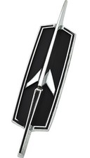 Oer Diecast Stoneshield Front Panel Emblem For 1972 Oldsmobile Cutlass And F85 Oer Diecast Stoneshield Front Panel Emblem For 1972 Oldsmobile Cutlass And F85