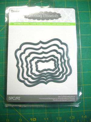 DARICE CUT - EMBOSS - STENCIL DIES FIVE PIECE NESTING SET NEW FACTORY SEALED