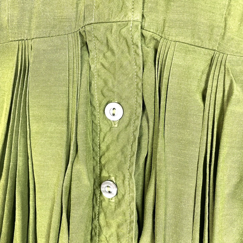 Vestido vintage anos 60 Marshall Field & Company tamanho 9 verde botão para baixo júnior S23 - Imagem 4 de 4