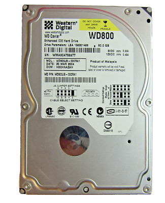 Genuine 80GB Western Digital WD800JB-00CRA1 3.5'' Enhanced IDE Hard Disk Drive