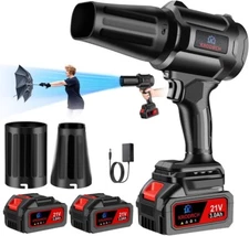 Electric Cordless Leaf Blower with 21V*2 Pcs Battery and Charger Included, Mini