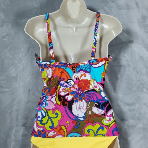 NWT Bikini Bay Women's Tankini Top Multi Colored Swim Wear Swimsuit MSRP $50 - Picture 2 of 7